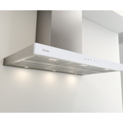 Вытяжка PANDO P-826/90 INOX - TOUCH CRISTAL BLANCO V.850 SEC