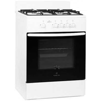 Газовая плита Greta 600 исп. 13 щиток белая c чугунной решеткой Газовая плита Greta 600 исп. 13 щиток белая c чугунной решеткой