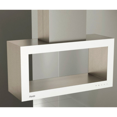 Вытяжка PANDO I-960/100 INOX - CRISTAL BLANCO BRILLANTE V.1250 ECO SEC