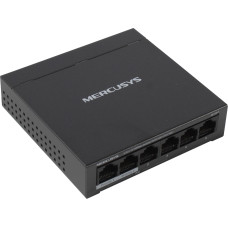 Коммутатор Mercusys MS106LP, кол-во портов: 4x100 Мбит/с, кол-во SFP/uplink: RJ-45 2x100 Мбит/с, PoE: 4x30 Вт (макс. 40 Вт)