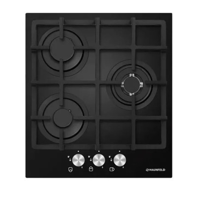 Газовая поверхность MAUNFELD mghg.43.12b_black glass (чёрное стекло)