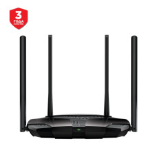 Wi-Fi роутер Mercusys MR80X, 802.11a/b/g/n/ac/ax, 2.4 / 5 ГГц, до 2.98 Гбит/с, LAN 3x1 Гбит/с, WAN 1x1 Гбит/с, внешних антенн: 4x5 дБи (MR80X)