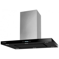 Вытяжка Maunfeld HARBOUR glass isla 90 нержавейка+черное стекло