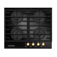 Газовая поверхность MAUNFELD mghg.64.17rig_black glass (черное стекло+золото)